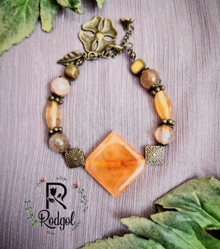 دستبند سنگی رنگ سال موکا